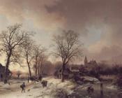 Figures in a Winter Landscape - 巴伦德·科内利斯·库库克